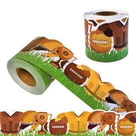69Ft Football Bulletin Board Borders Sports Theme Die-Cut Bulletin Strips Scalloped & Straight Border Football Patterned Bulletin Board Borders for School Classroom Office Chalkboard Home Sports Decor