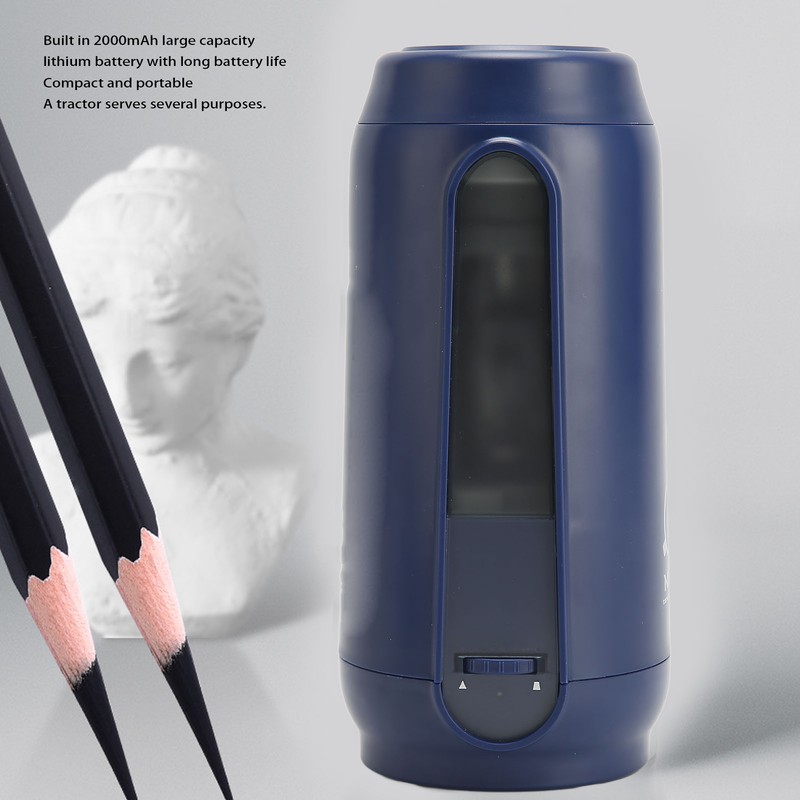 Electric Pencil Sharpener Full Automatic Dark Blue 2000mah Battery Rechargeable
