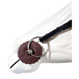 HUNTERS SADDLERY Comfort Gel Bit Guards for Horses Soft Flexible Rubber Protector Rings Stops Pinching and Chafing Equestrian (1 Pair, Brown)