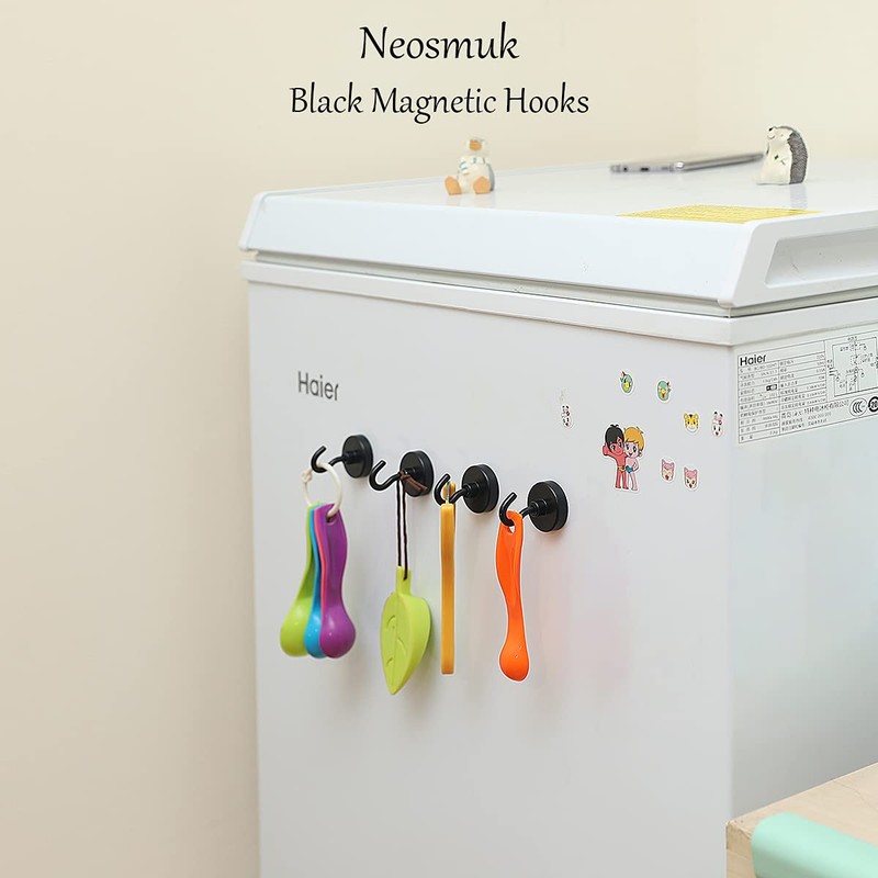 Neosmuk Black Magnetic Hooks, 50 kg High Performance Earth Magnets