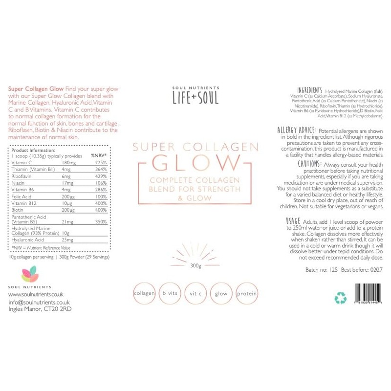 Super Glow Collagen Blend- Marine Collagen Powder- Hydrolysed Marine Collagen