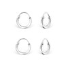 DTPsilver - Women's Small Hoop Earrings 925 Sterling Silver Set
