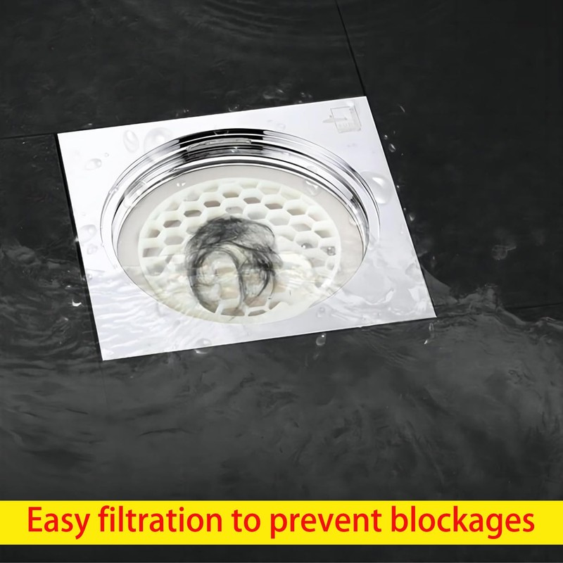 Qrity 4 Pcs Shower Stall Drain Protector, Hair Catcher, Shower