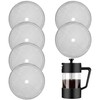 French Press Replacement Screens, 6 Pack, Stainless Steel Reusable Mesh