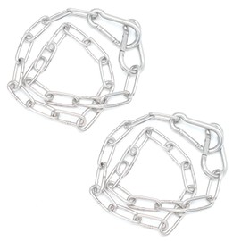 Biaungdo 2 Pcs 20 Inch Gate Chain Lock, Chain Link Lock Fence Gate Latch with Carabiner, Stainless Steel Chain Link Gate Lock for Outdoor Fence, Livestock Gate, Yard