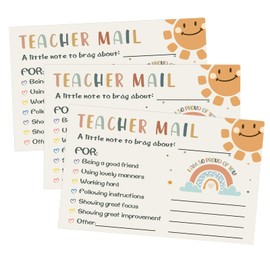 50PCS Sunshine Teacher Mail, Boho Teacher Supplies for Classroom, Teacher Notes Home to Parents, Classroom Good Behavior Positive Behavior Cards