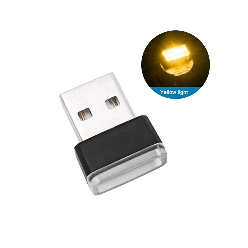 Unbranded 2x Yellow USB-Powered Night Light Car/Laptop/Cha
