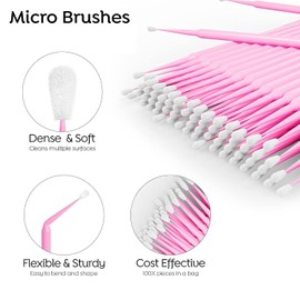 100 Pcs Micro Applicator Brushes Disposable Applicator Brushes Eye Extension Brushes Micro Make Up Mascara Brushes for Makeup, Eyelash Extensions