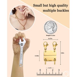 Kcctoo Necklace Layering Clasp Jewelry Separators Gold and Silver Magnetic Multiple Necklace Clasp for Women Layered Look