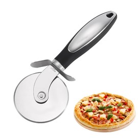 Premium Pizza Cutter Steel Pizza Cutter Wheel Food Grade Pizza Slicer Smooth Rotating Pizza Cutter Wheel with Non-Slip Ergonomic Handle