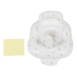 Baby Inflatable Seat Adjustable Protection PVC Cartoon Infant Support Inflatable Chair (Olive Leaf Base)