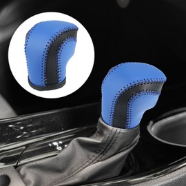 X AUTOHAUX Blue Car Interior Faux Leather Gear Shifter Shift Knob Cover Transmission Shift Boot Lever for Toyota C-HR 2018-2019 Blue Stitches