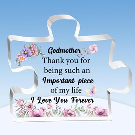 Godmother Puzzle Plaques Mother's Day Gifts Godmum Appreciate Birthday Present Acrylic Sign Home Decorations Christmas Souvenirs Thank You for Being Such An Important Piece Quotes Keepsake