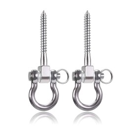 Set of 2 Permanent Antirust 304 Stainless Steel Screw Bracket, Heavy Duty Swing Hanger, for Ceiling Mount, Bracket Hanger - Yoga Hammock Rope Tire Web Chair Sandbag Punching Bag Porch Swing Sets.
