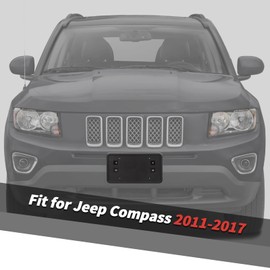 Jimen Fit for Jeep Compass 2011-2017, Front License Plate Frame Holder Mount Bracket