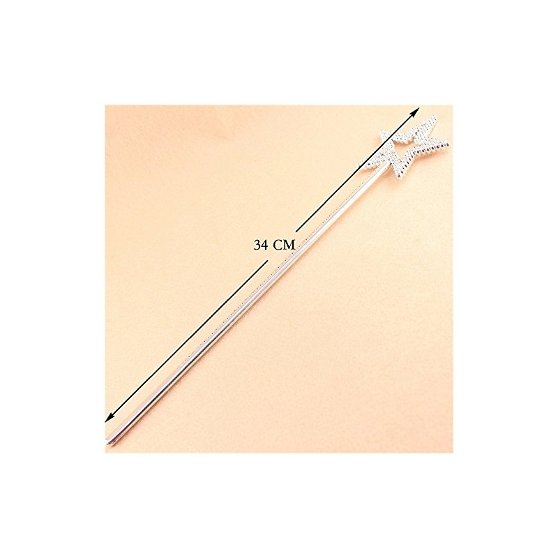 AKOAK Star Wand,13 Inches Silver Fairy Princess Angel Wand