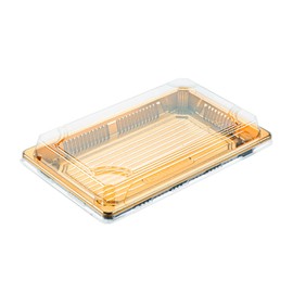 Restaurantware Sushi Containers, Pack Of 100 Plastic Disposable Rectangle Sushi Storage Containers, Sushi Containers With Lids For Meal Prep Take Out, Stackable Black Food Containers With Clear Lids