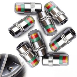 ANKIA Car Tire Pressure Monitor Valve Stem Caps Sensor Indicator 3 Color Eye Alert (8 Pcs)