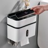 Bathroom Tissue Box Double Layer Suction Cup Wall Mounted Tissue