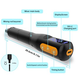 Mlife Upgraded Resin Mixer, Epoxy Resin Electric Stirrer, Paint Mixer & Timed Epoxy Resin Mixer for Epoxy Resin,Silicone Mixing, Resin Molds, DIY Crafts, Epoxy Resin Kit, with Mixer Stand(Black)