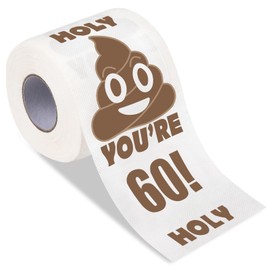 60th Birthday Printed Toilet Paper Gag Gift,Funny Novelty Toilet Paper Roll for Best Friends, Perfect Prank Gift and Bathroom Decor Gifts Surprise