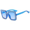 IKUVNA Oversized Crystal Rhinestone Sunglasses for Women Men Thick Frame