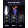 Zewdov 1300LM EDC Pocket Flashlight, 5-in-1 (Spotlight/UV/Red Beam/Floodlight/Red LED) Rechargeable
