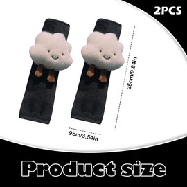 2 Pcs Fluffy Seat Belt Pads, Cute Cartoon Design Car Seatbelt Shoulder Covers, Plush Shoulder Strap Protector for Girls, Soft Cloud Pattern Seatbelt Cushions for Comfort (White)