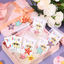 Yinkin 30 Sets Student Reward Pin with Motivational Cards and Organza Bag Bulk, Five Pointed Star Pin Motivational Reward Brooch for Back to School Classroom Teacher Recognition Student Award