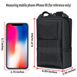 bvya Tactical Molle Pouch Multi-Purpose Compact Waist Pack Water-Resistant Small Utility Pouch with CA Flag Patch for Military Backpack