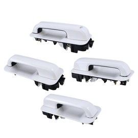 HUYILUN0104 1 Lot 4 Doors White Color Exterior Handle Outer Handle Compatible with Ford F150 2015-2022