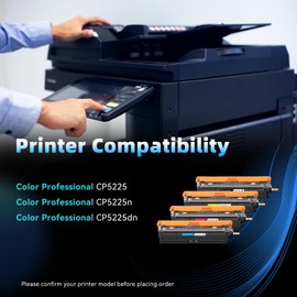 SANUNE 307A Toner Cartridge Set CE740A CE741A CE742A CE743A Toner Replacement for HP 307A Toner Ink for Color Professional CP5225 CP5225n CP5225dn CP5220 Printer 4-Pack (Black, Cyan, Magenta, Yellow)