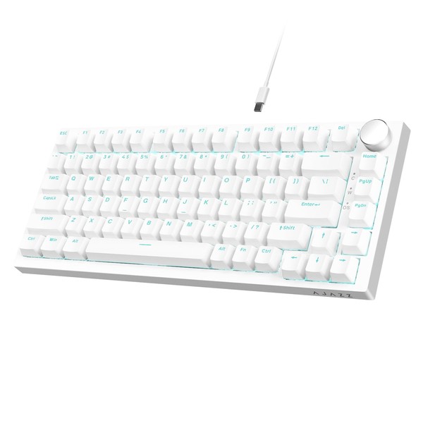 YINDIAO AK820 Mechanical Keyboard with CNC Knob Control,75% ANSI Layout,81Keys