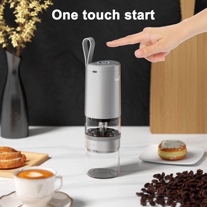 TastLi Coffee Grinder, Electric Portable Coffee bean Grinder, Adjustable Burr