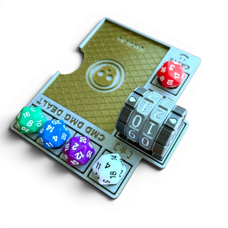 Comand Zone Tray with Life Counter and Dice for MTG