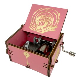 Youtang Coraline Music Box Engraved Wooden Gifts Mini Musical Box Play Can Can - Orpheus in The Underworld for Birthday/Anniversary/Valentine's Day/Christmas (Pink)