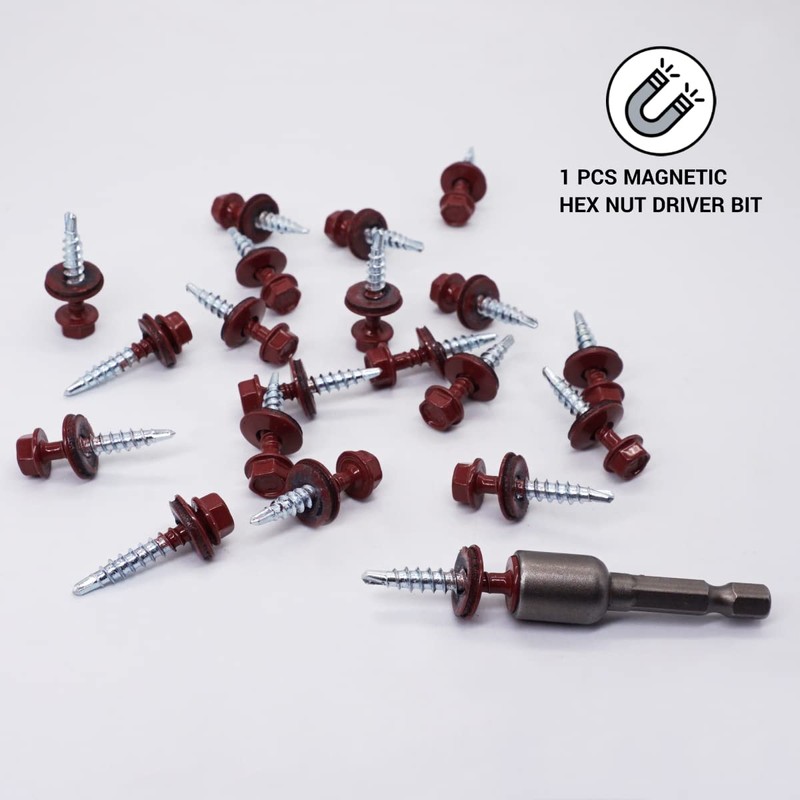 (Pack of 60) Metal Roofing Screws 4.8 x 28 mm