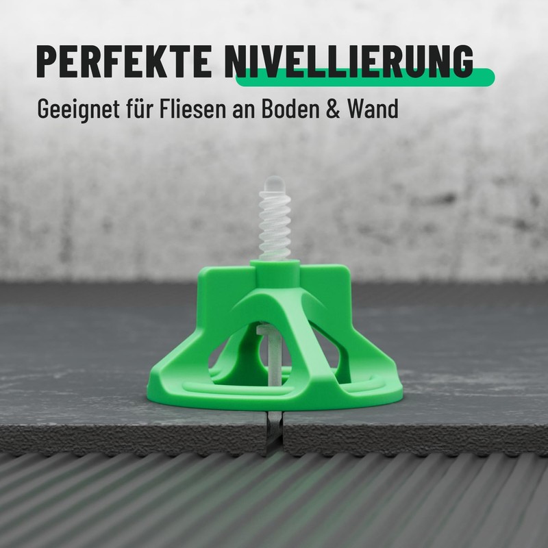 greate 250-teiliges Fliesen Nivelliersystem 2mm - Fliesenverlegehilfe Set mit 100
