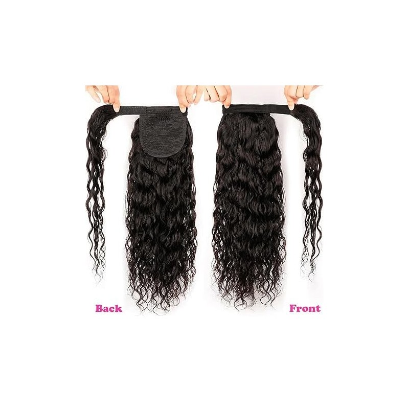 Coleta De Pelo Humano Rizado Con Clip, Extensión De Cabello