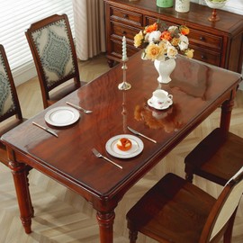 OstepDecor Clear Table Cover Protector 2mm Thick, 48 x 80 Inch Table Protector for Dining Room Table, Plastic Table Cover Protector, Waterproof Table Top Protector for Kitchen Wood Table