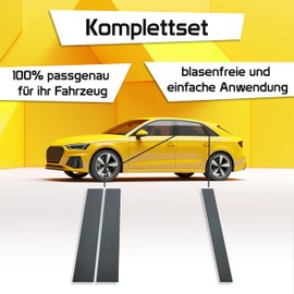 Decorative trim suitable for Mercedes B-Class T245/W245 2005-2011 (5-door, minivan): Paint protection film for B-C pillar cover left/right front door/back door (carbon design)