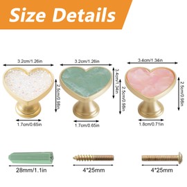 MOROBOR Zinc Alloy Heart-Shaped Knob, 6pcs Cabinets Dresser Drawer Knobs Furniture Wardrobe Bathroom Decorative Pulls Cabinets Door Pull Handle for Living Room Bedroom Kitchen（Multi-Colour）