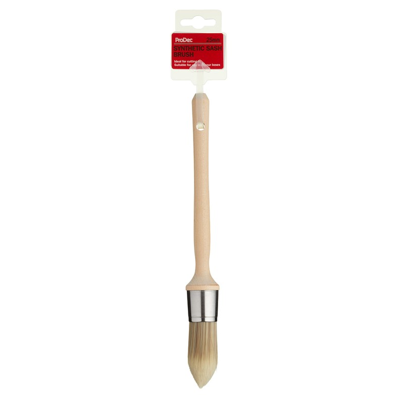 ProDec 25mm Trade Professional Pointed Synthetic Sash Brush Ideal for