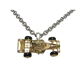 Kiola Designs Gold Toned F1 Race Car Pendant Necklace
