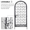 35 Bottle Wrought Iron Wine Rack Cabinet Black with Lock