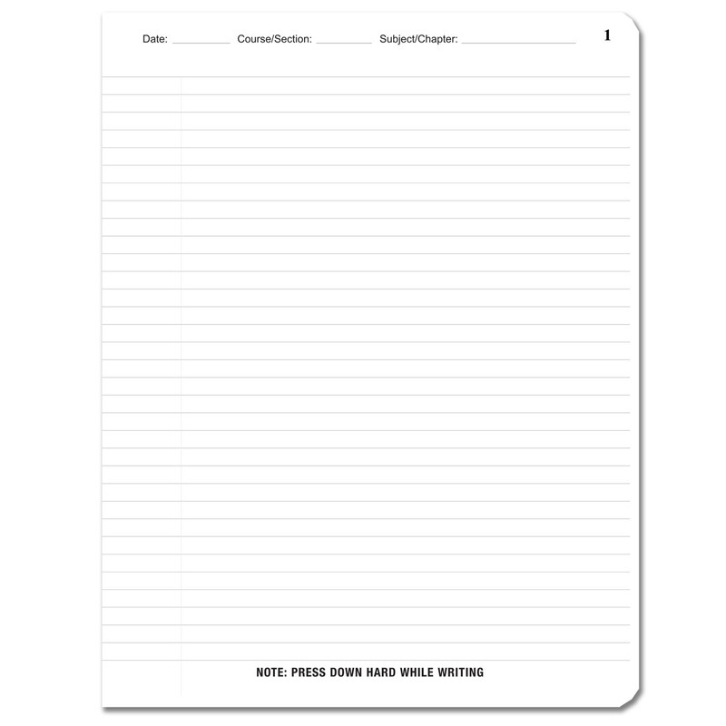 BookFactory® Premium Note Taking Carbonless Notebook, 50 Sets of 8