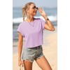 Sherosa Crop Tops for Women Loose Fit Dolman Sleeve Simple