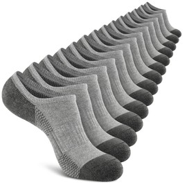 Heatuff No Show Cushioned Socks Men, Low Cut Athletic Socks for Men, Non Slip Inisible Socks(7 pairs).