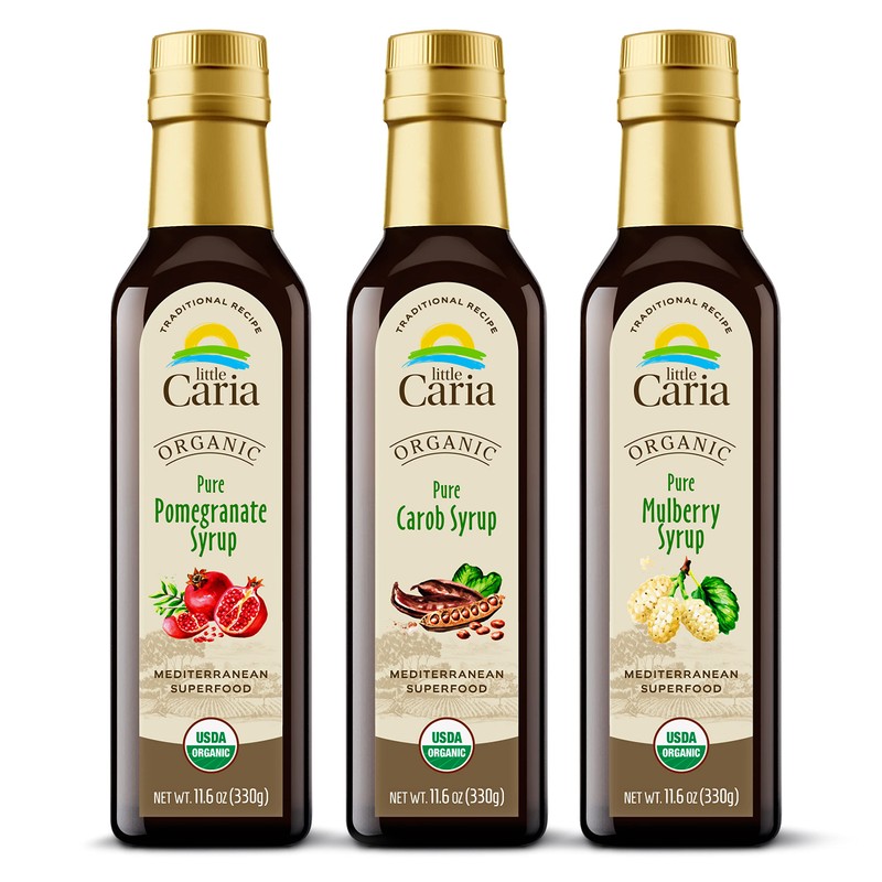 Little Caria Organic Pomegranate Molasses - USDA Organic, Mediterranean Superfood,
