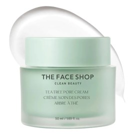 The Face Shop Tea Tree - Crema Facial Coreana| Hidratante Ligero Control de Poros y Sebo | Con AHA, BHA, PHA y Extracto de Árbol de Té | Calma la Irritación y Brinda Efecto Fresco K-Beauty